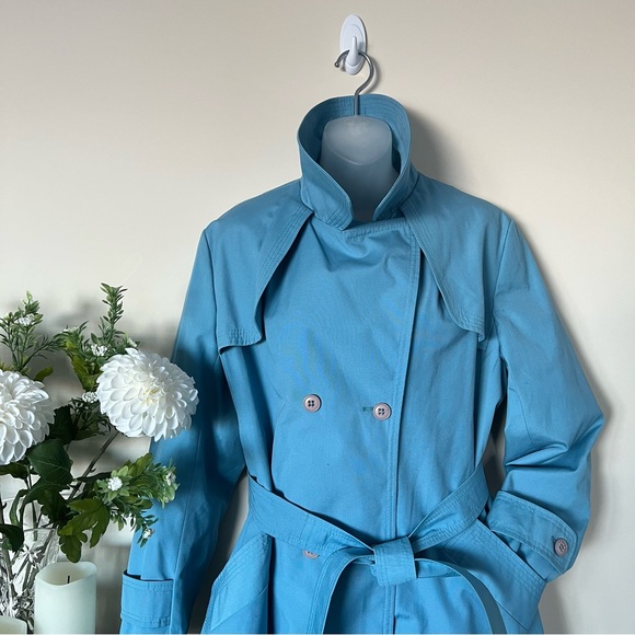 Blue Croydon (made in Poland) spring trench, vintage size 18 - Picture 3 of 10